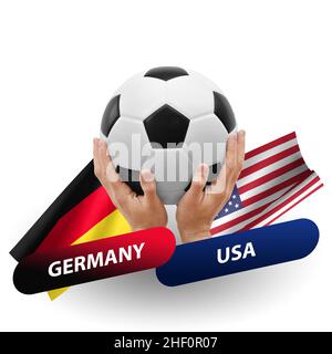 Partita di calcio, squadre nazionali germania vs usa Foto Stock