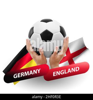 Partita di calcio, squadre nazionali germania vs inghilterra Foto Stock