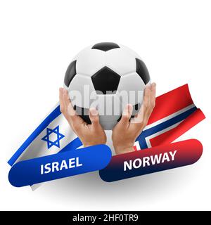 Partita di calcio, squadre nazionali israele vs norvegia Foto Stock