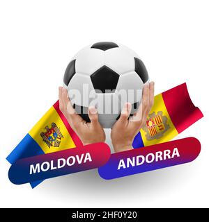 Partita di calcio, squadre nazionali moldavia vs andorra Foto Stock