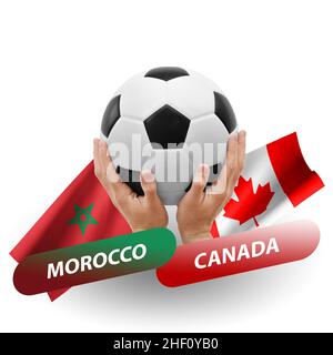 Partita di calcio, squadre nazionali marocco vs canada Foto Stock