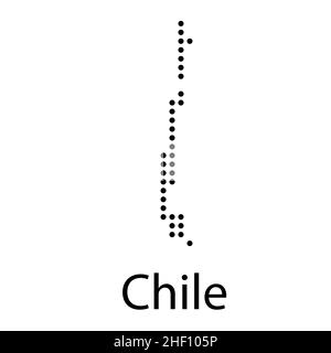 Cile - Mappa della silhouette nera piena dell'area di campagna. Semplice illustrazione vettoriale piatta. esp 10 Illustrazione Vettoriale