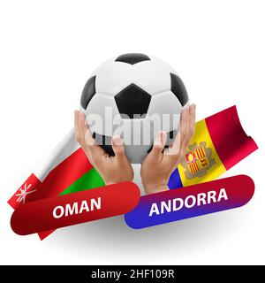 Partita di calcio, nazionale oman vs andorra Foto Stock