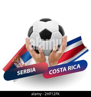 Partita di calcio, squadre nazionali serbia e costa rica Foto Stock