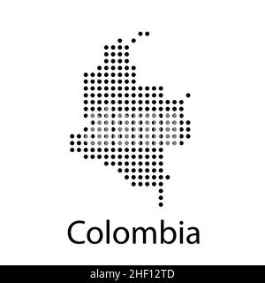 Mappa Colombia su sfondo bianco esp 10 Illustrazione Vettoriale