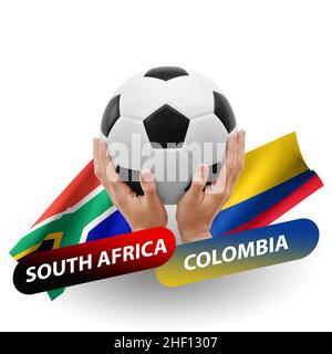 Partita di calcio, squadre nazionali Sud africa vs colombia Foto Stock