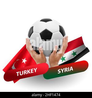 Partita di calcio, squadre nazionali turchia vs siria Foto Stock