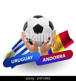 Partita di calcio, squadre nazionali uruguay vs andorra Foto Stock