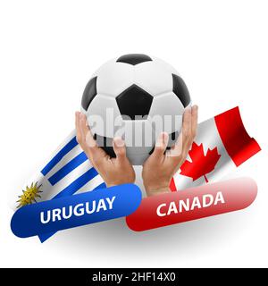 Partita di calcio, squadre nazionali uruguay vs canada Foto Stock