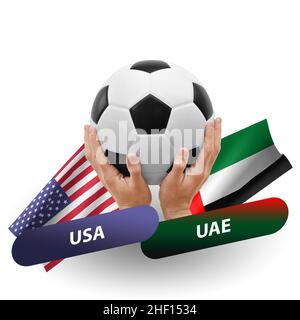 Partita di calcio, squadre nazionali usa contro emirati arabi uniti Foto Stock