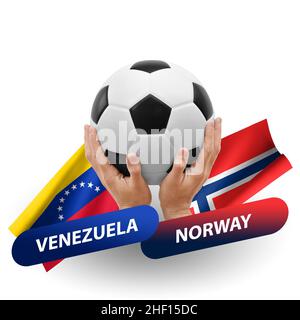 Partita di calcio, squadre nazionali venezuela vs norvegia Foto Stock