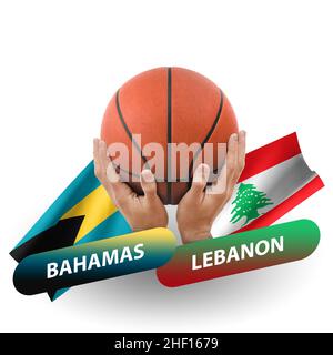 Partita di pallacanestro, squadre nazionali bahamas vs libano Foto Stock