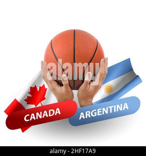 Partita di pallacanestro, squadre nazionali canada vs argentina Foto Stock
