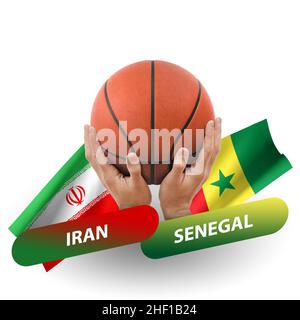 Partita di pallacanestro, squadre nazionali iran vs senegal Foto Stock
