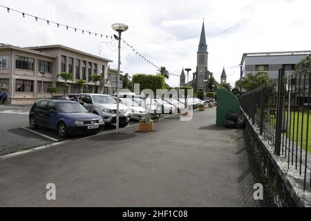 Curepipe est la deuxième ville de Maurice (81 600 abitanti it 2003). Elle est située sur les hauteurs, presque au centre de l'île Maurice, Foto Stock