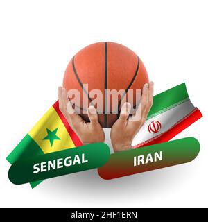 Partita di pallacanestro, squadre nazionali senegal vs iran Foto Stock