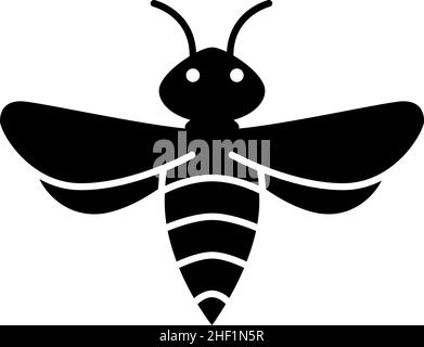 Bee Insect Glyph icona vettore Illustrazione Vettoriale