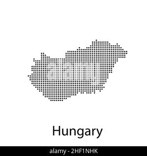 Mappa vettoriale e bandiera dell'Ungheria con sfondo bianco. Illustrazione vettoriale Illustrazione Vettoriale