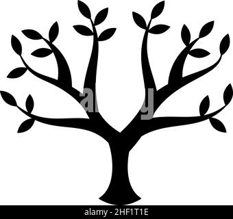 Albero pianta Glyph icona vettore Illustrazione Vettoriale