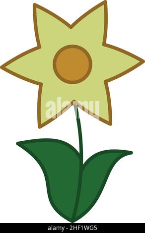 Daffodil fiore riempito contorno icona vettore Illustrazione Vettoriale