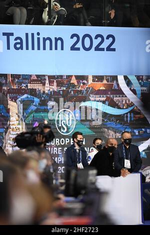 Tallinn, Estonia. Gennaio 13 2021: Anna SHCHERBAKOVA (RUS), durante il programma corto delle donne, al campionato europeo di skating di figura ISU 2022, alla sala di ghiaccio di Tondiraba, il 13 gennaio 2022 a Tallinn, Estonia. Credit: Raniero Corbelletti/AFLO/Alamy Live News Foto Stock