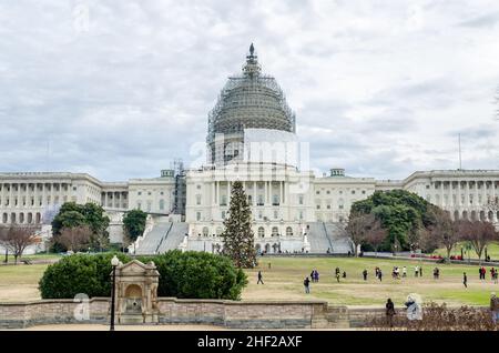 US Capitol Building, il luogo d'incontro del Congresso degli Stati Uniti a Washington DC, VA, USA Foto Stock