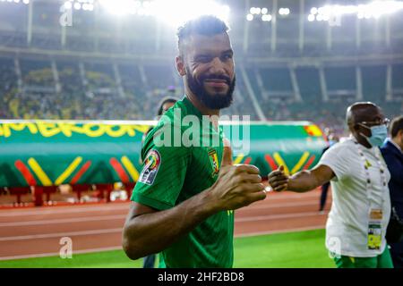 YAOUNDE, CAMERUN - GENNAIO 13: Bayern Monaco, Eric Maxim Choupo-Moting durante il Camerun durante la Coppa delle nazioni 2021 Un incontro tra Camerun ed Etiopia a Stade d'Olembé il 13 Gennaio 2022 a Yaounde, Camerun. (Foto di SF) Credit: Sebo47/Alamy Live News Foto Stock