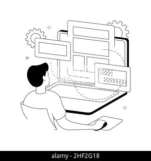 Illustrazione vettoriale del concetto astratto di ottimizzazione della copia. Illustrazione Vettoriale