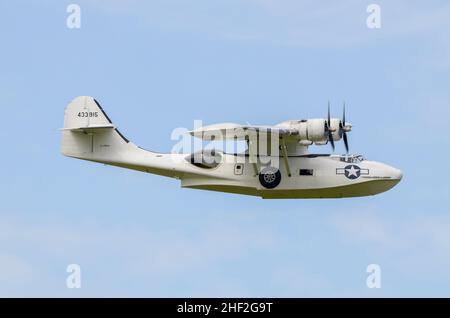Consolidato PBY Catalina G-PBYA, battello aereo americano, del 1930s e 1940s. Volo in aereo della seconda Guerra Mondiale. PBV-1A consolidato Canso A. Foto Stock