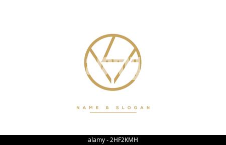 Moderna lettera astratta KV, logo VK. KV minimo, VK iniziale basato su vettore icona Illustrazione Vettoriale