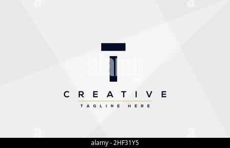 Design e modello moderni e creativi con logo T. T TT sigla basata su monogramma e lettere in vettore Illustrazione Vettoriale