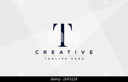 Design e modello moderni e creativi con logo T. T TT sigla basata su monogramma e lettere in vettore Illustrazione Vettoriale