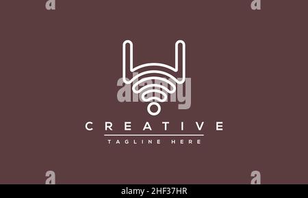 Logo con lettera W Design Modern Monogram icona. W WW iniziali modello basato e lettere in vettore Illustrazione Vettoriale