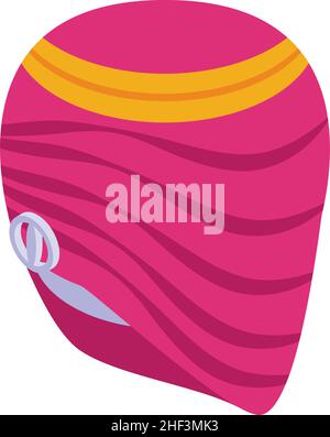 Icona del turbante arabo vettore isometrico. Cappello arabo. India uomo Illustrazione Vettoriale