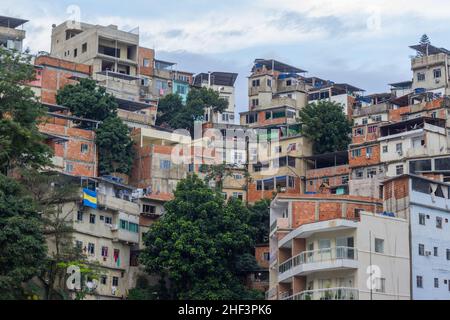 Tabajara favela nel quartiere Copacabana a Rio de Janeiro. Foto Stock