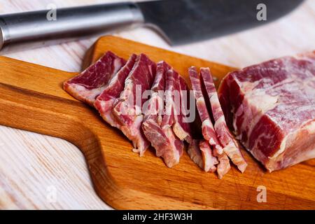Filetto di maiale a fette Foto Stock