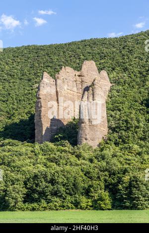 Affioramenti rocciosi in Provenza Francia, Les Mees Foto Stock