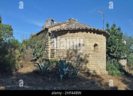 Chiesa di Sant Bartomeu de Cabanyes in Orrius della regione Maresme provincia di Barcellona, Catalogna, Spagna Foto Stock