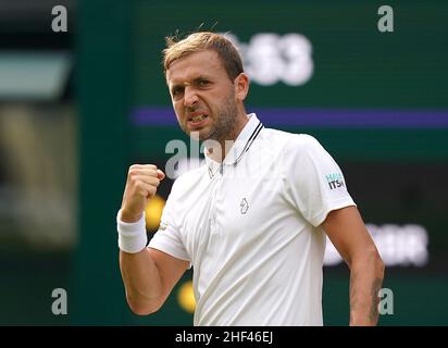 File foto datato 02-07-2021 di Dan Evans, che può essere stato sorpassato da Norrie ma ha anche goduto di una carriera-migliore stagione, vincendo il suo primo titolo ATP e raggiungendo 22nd nelle classifiche. Data di emissione: Venerdì 14 gennaio 2022. Foto Stock