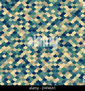 Astratto costa oceano mezzitoni pesce scala superficie. Texture marina colorata Illustrazione Vettoriale