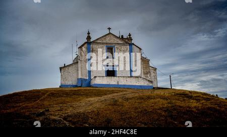 Arraiolos castello chiesa, Arraiolos, Alentejo, Portogallo. Foto Stock