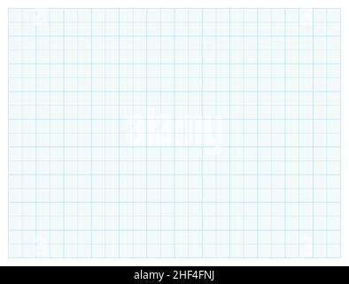 Griglia millimetrica su carta per grafici. Modello blu per disegni, ingegneria, progetti, architetti. Background per istruzione, formazione, università, college e scuole. Illustrazione Vettoriale
