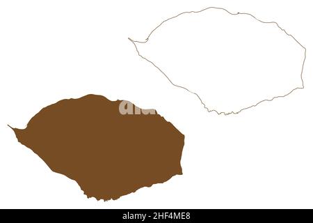 Isola di Samotrace (Repubblica ellenica, Grecia, Mar Egeo) illustrazione vettoriale mappa, schizza mappa Samotrace Illustrazione Vettoriale