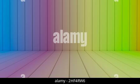 Tavole curve multicolore 3D strisce o assi di fondo Foto Stock