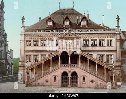 Il Rathaus (municipio), Berna, Svizzera 1890. Foto Stock