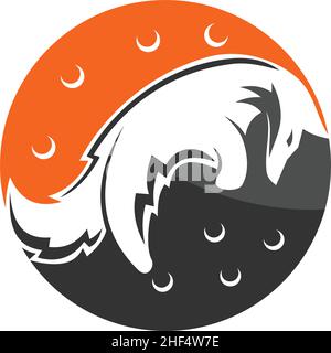 Icona di Fox Moon Illustrazione identità del marchio Illustrazione Vettoriale
