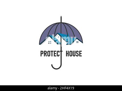 modello di logo home protect. Illustrazione Vettoriale