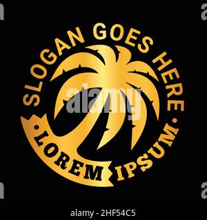 Modello di design del logo Palm Trees. Vettore e illustrazione. Illustrazione Vettoriale
