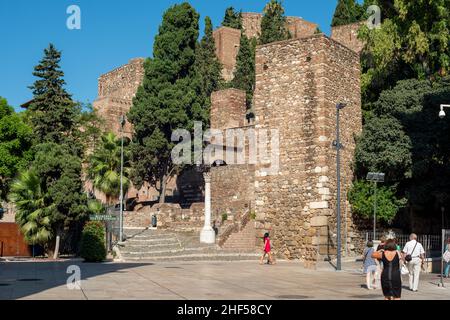 Vista della salita del Castillo de Gibralfaro Foto Stock