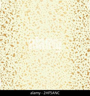 Sfondo vettoriale bianco e oro con motivo a mano sul terrazzo. Sfondo di particelle di granito di pietra a grana grossa densa. Trama rock astratta Illustrazione Vettoriale